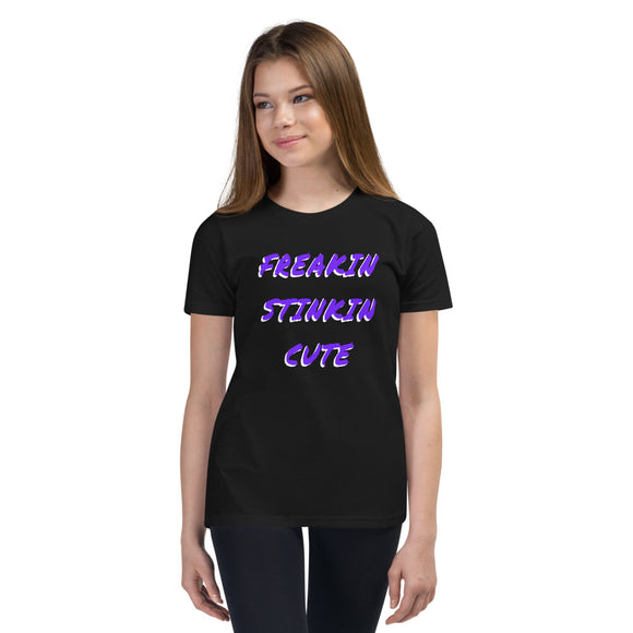 Forever Emily's Freakin Stinkin Cute Youth Short Sleeve T-Shirt, Dark Colors